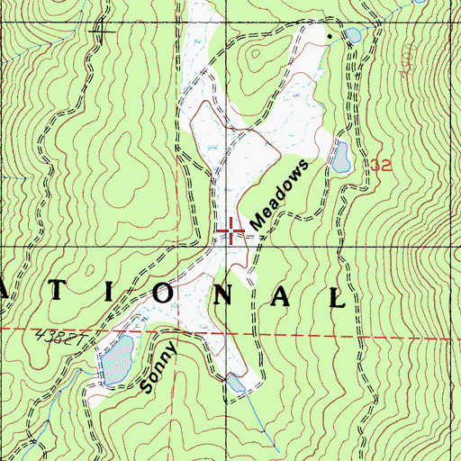 Topographic Map of Sonny Meadows, CA