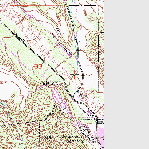 Topographic Map of Mias Canyon, CA
