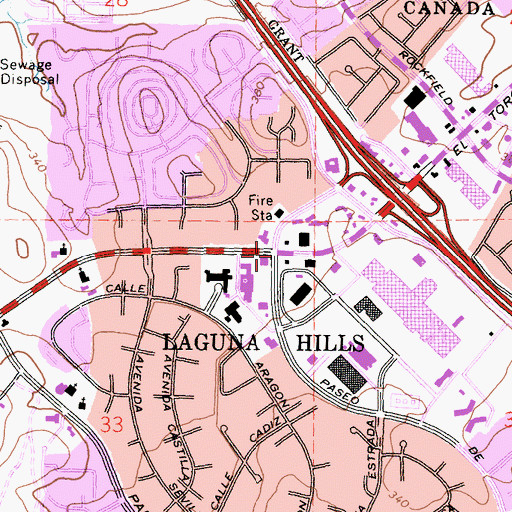 Topographic Map of Laguna Hills, CA