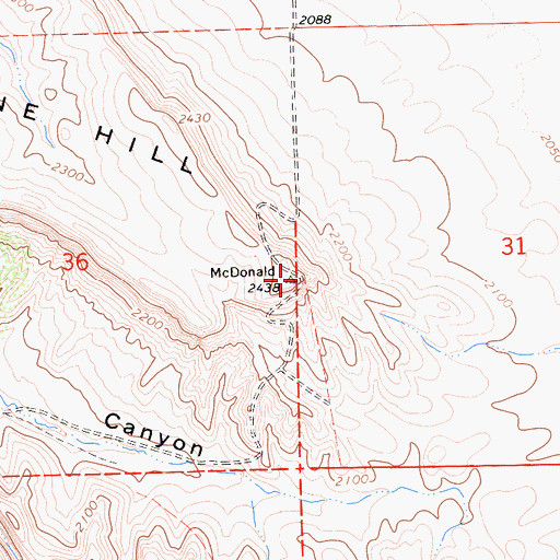 Topographic Map of Syncline Hill, CA