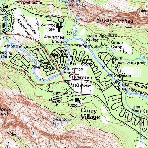 Topographic Map of Stoneman Meadow, CA