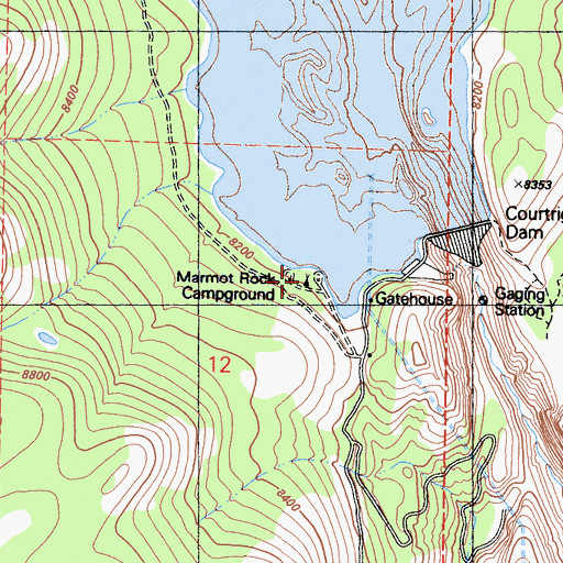 Topographic Map of Marmot Rock Campground, CA