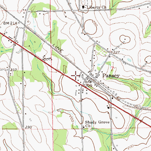 Topographic Map of Pansey Post Office, AL