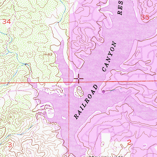 Topographic Map of Canyon Lake, CA