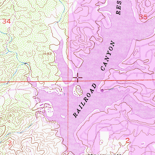 Topographic Map of Canyon Lake, CA