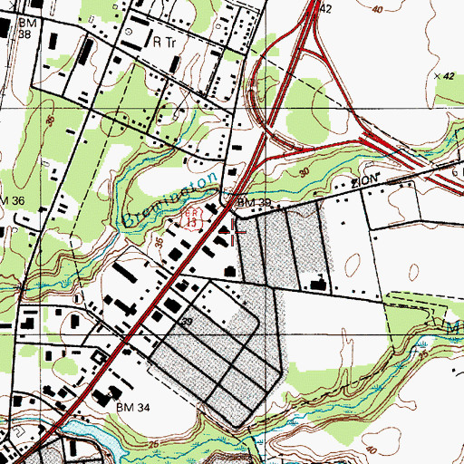 Topographic Map of Ames Plaza Shopping Center, MD