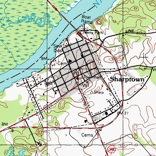 Topographic Map of Asbury United Methodist Church, MD