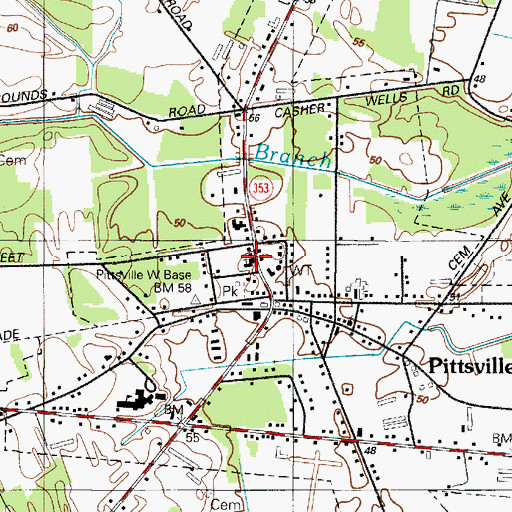 Topographic Map of Ayres United Methodist Church, MD