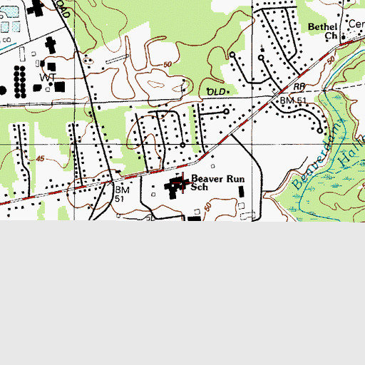 Topographic Map of Beaver Run Elementary School, MD