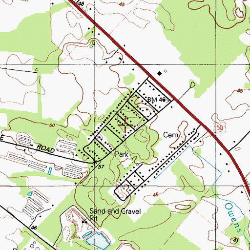 Topographic Map of Cedarhurst Acres, MD