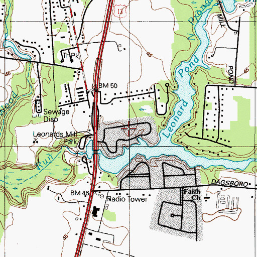 Topographic Map of Chestnut Hill, MD