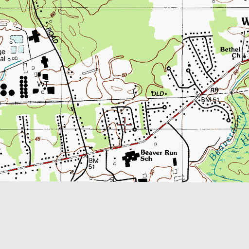 Topographic Map of Colonial Acres, MD