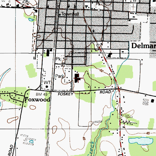 Topographic Map of Delmar Elementary School, MD