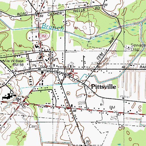 Topographic Map of Eden United Methodist Church, MD