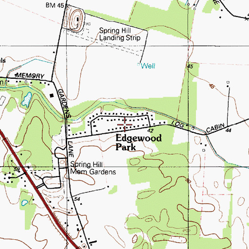Topographic Map of Edgewood Park, MD