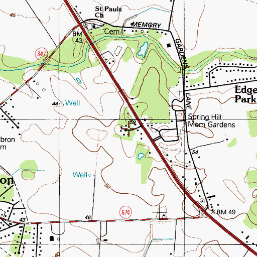 Topographic Map of Elite Acres, MD
