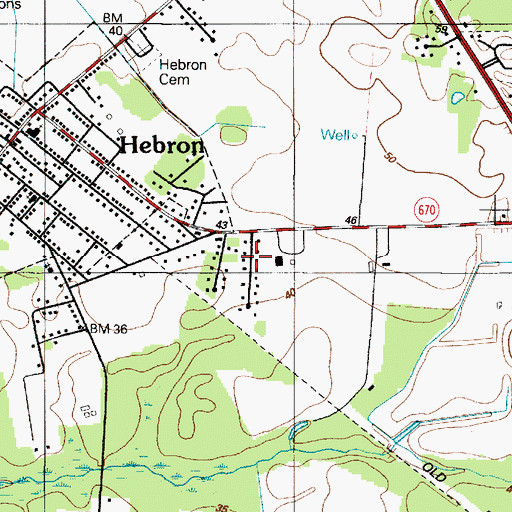 Topographic Map of Farmhouse Acres, MD