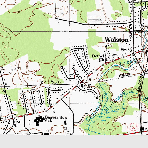 Topographic Map of Grenada Manor, MD