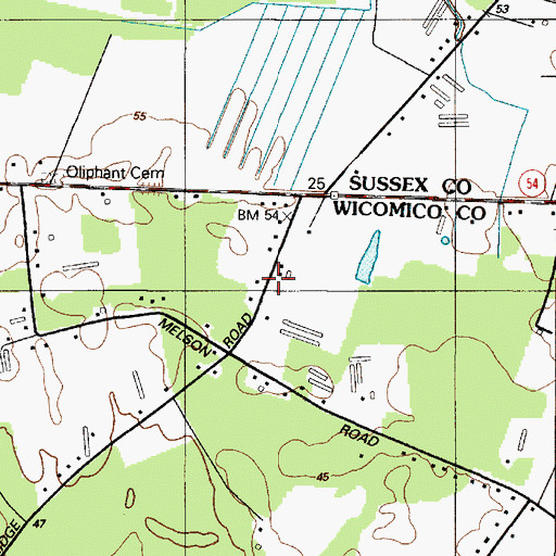 Topographic Map of Hayden Acres, MD