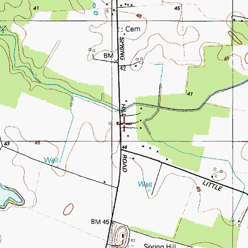 Topographic Map of Hickory Acres, MD
