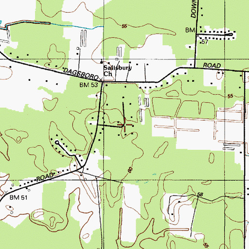 Topographic Map of Hideaway Acres, MD