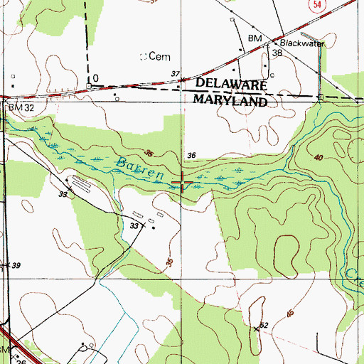 Topographic Map of Horntown Pond (historical), MD