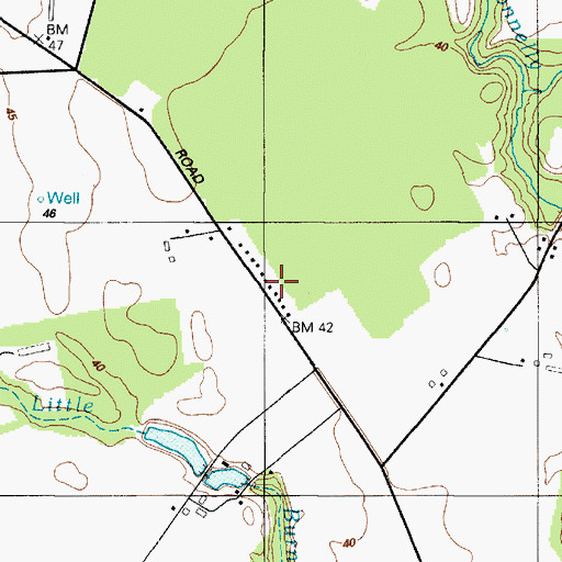 Topographic Map of Jersey Road Estates, MD