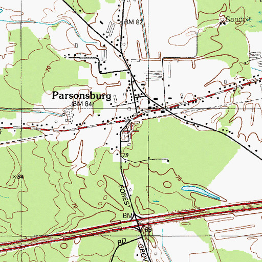 Topographic Map of Jerusalem Methodist Cemetery, MD