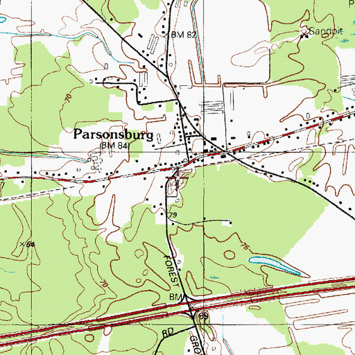 Topographic Map of Jerusalem United Methodist Church, MD