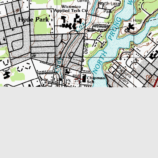 Topographic Map of Lake Street Park, MD