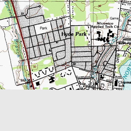 Topographic Map of Mount Vernon, MD