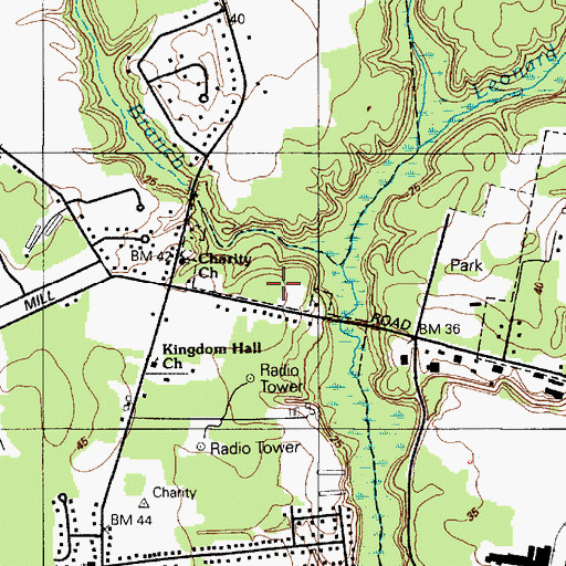 Topographic Map of Naylor Mill Park, MD