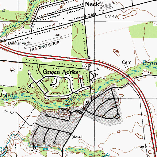 Topographic Map of Nottingham Woods, MD