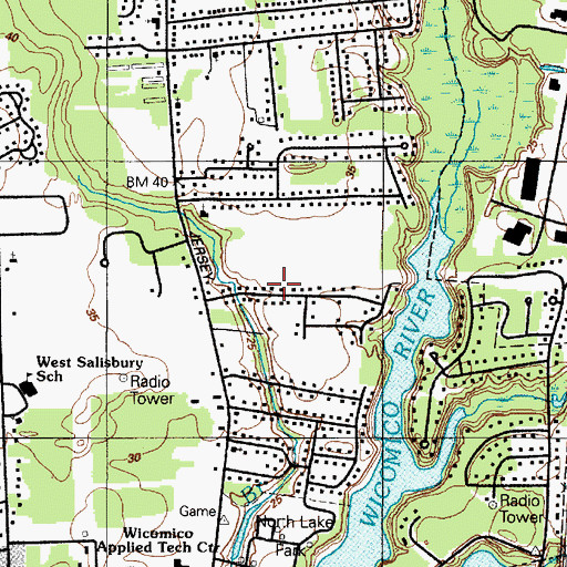 Topographic Map of Overbrook Manor, MD