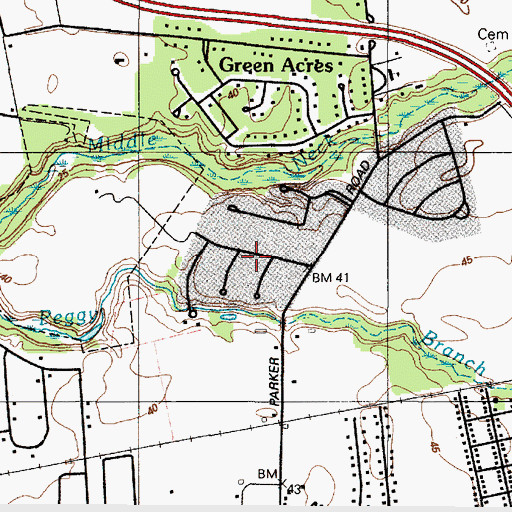 Topographic Map of Parkhurst Manor, MD