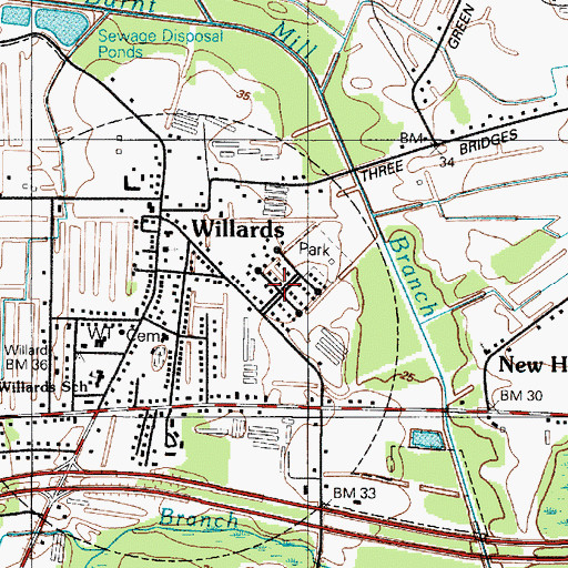 Topographic Map of Parkview, MD