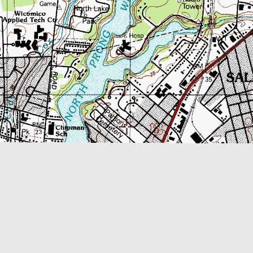 Topographic Map of Parsons Cemetery, MD