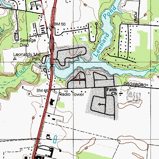 Topographic Map of Pine Knoll Terrace, MD