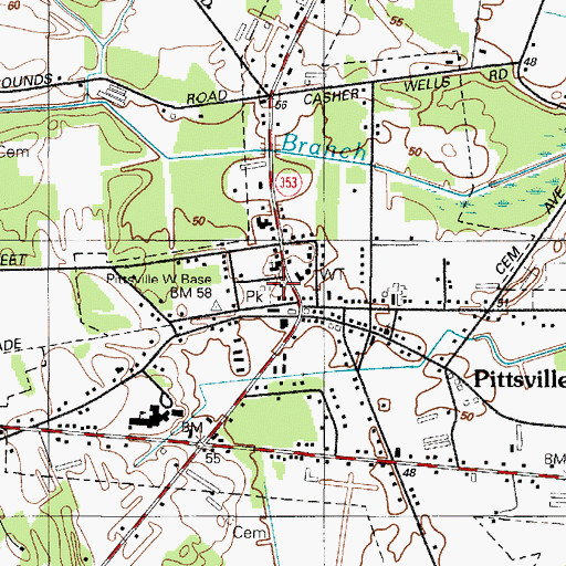 Topographic Map of Pittsville Elementary School, MD