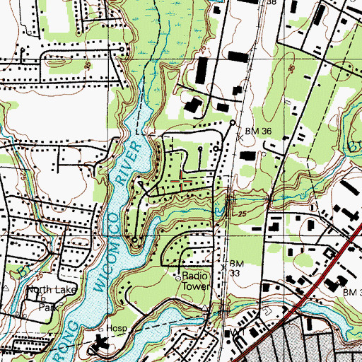 Topographic Map of Poets Colony, MD