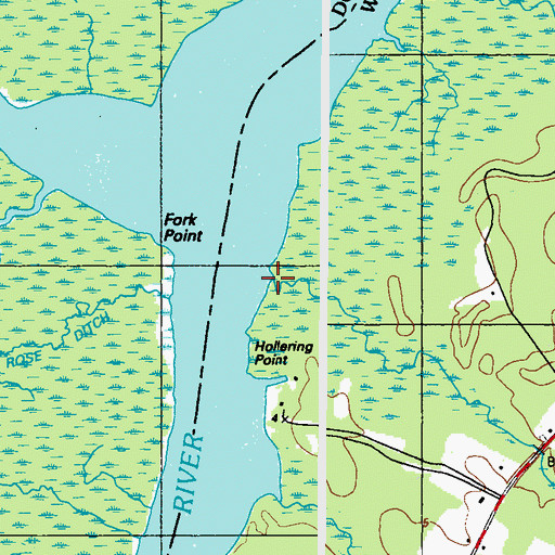 Topographic Map of Reconow Creek, MD