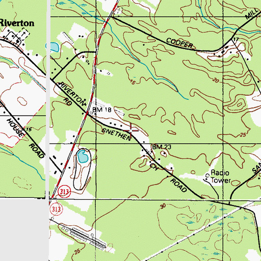 Topographic Map of Riverton Acres, MD