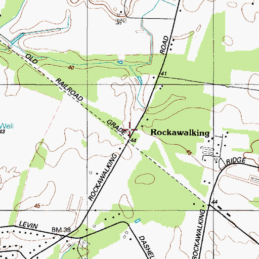 Topographic Map of Rockawalking Post Office (historical), MD