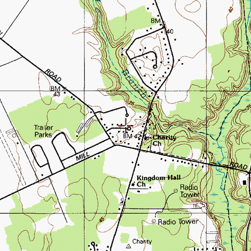 Topographic Map of Santa Fe Acres, MD