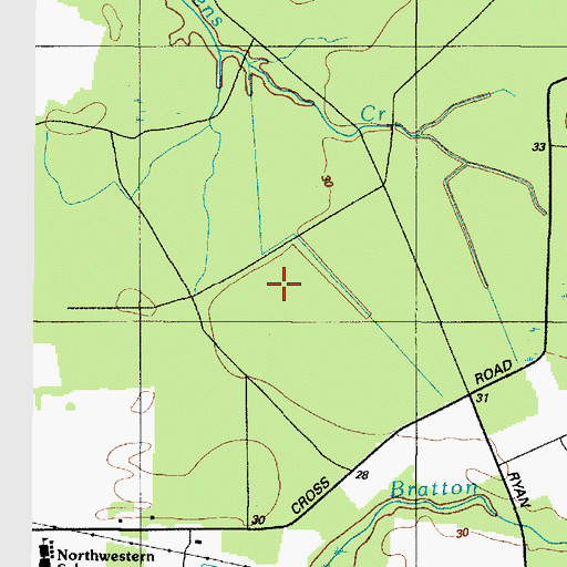 Topographic Map of Shady Grove Swamp, MD