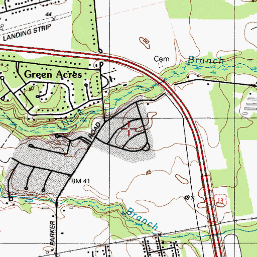 Topographic Map of Sherwood Manor, MD