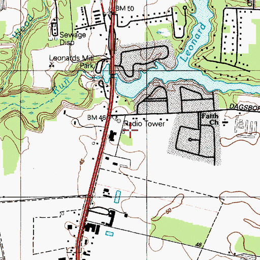 Topographic Map of Victory Gardens, MD