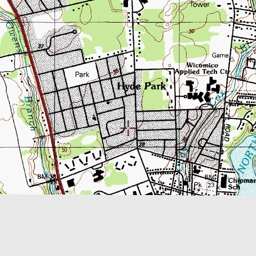 Topographic Map of Westover Hills, MD