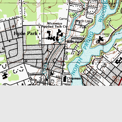 Topographic Map of Westwood, MD