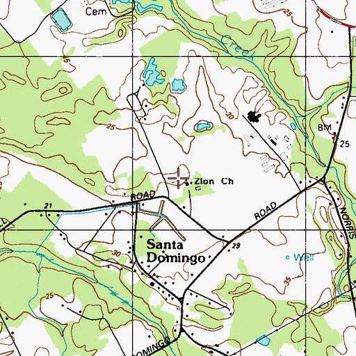 Topographic Map of Zion Methodist Cemetery, MD